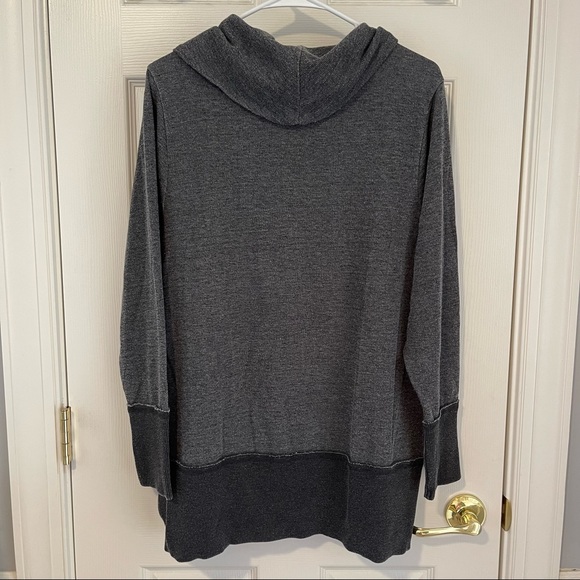 Lucky Brand 1X Cowl Neck Lightweight Gray Sweatshirt - Picture 7 of 9